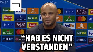 quotWie weh tut esquot Kompany reagiert auf Schmähgesänge  FC Bayern 01 Aston Villa  Champions League [upl. by Ylla]