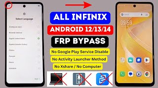 All Infinix Android 121314 Frp Bypass Without Pc 2024  All Infinix Mobile Google Account Bypass [upl. by Ardisi870]