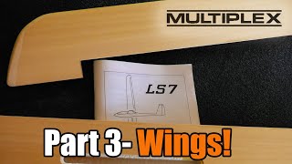 Vintage RC Sailplane Build Multiplex LS7 Part 3Wings [upl. by Yann]