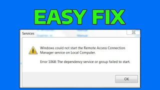 How To Fix Windows Error 1068 [upl. by Dich907]