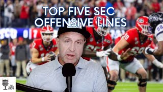 Top 5 SEC offensive lines for 2023 and how they will impact their teams plus fall practice updates [upl. by Ahsinnor]