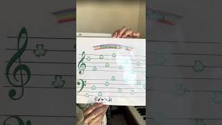 Fun with Shamrock notes ☘️☘️☘️ piano lessons  grand staff  note reading  music lessons [upl. by Audwen]