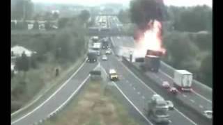 Fatal Truck Crash on Highway in Europe [upl. by Lette]