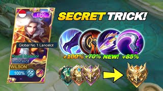 LANCELOT NEW SECRET BUILD TRICK TUTORIAL TO RANK UP FASTER  PLAY LANCELOT LIKE A PRO 2024 MLBB [upl. by Ynnod840]