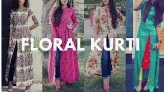 Latest floral kurti for women  Designer Floral Kurti patterns  Georgette Floral Kurti [upl. by Simonne]