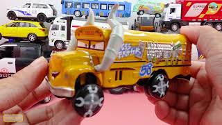 Red fire trucks sirens ambulances buses cartoon cars concrete mixer trucks [upl. by Hodess238]