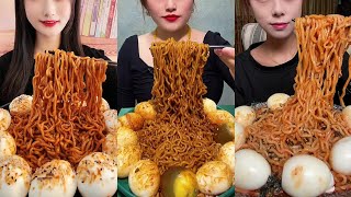 Chinese MukbangSpicy Noodles and Boiled Eggs [upl. by Adliw560]