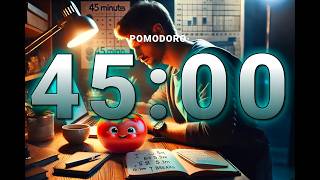 POMODORO 45  5  Sin música  Atención Plena  Hiperfoco  Temporizador de estudio [upl. by Ahsile851]