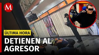 Hombre APUÑALA a 4 pasajeros en la estación Tacubaya de la Línea 7 del Metro [upl. by Oiralih162]