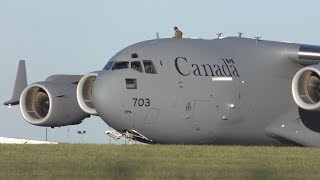 Amazing Royal Canadian Air Force C17 Takeoff from Leeds Bradford Airport [upl. by Haroppizt33]