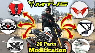 MT15 FULL MODIFICATION ❤️ ONE AND ONLY IN INDIA  20 PARTS MODIFIED 2024 [upl. by Mitman]