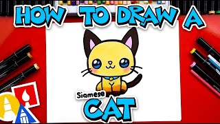 How To Draw A Cartoon Siamese Cat [upl. by Atil]