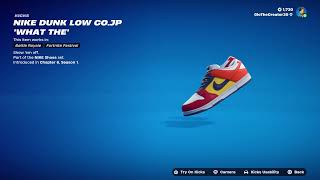 NEW NIKE DUNK LOW COJP WHAT THE KICKS IN FORTNITE [upl. by Wiskind523]