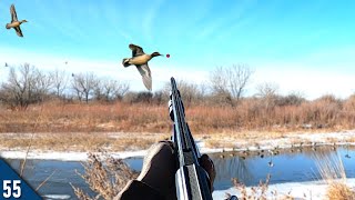 Duck Hunting a HEATED Channel  Late Season Duck and Goose Hunt [upl. by Len284]