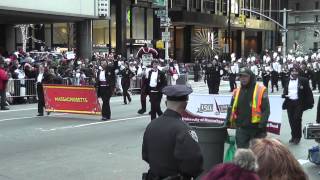 UMass Marching Band Macys Thanksgiving Day Parade 11282013 NYC 54th and 6th Ave [upl. by Onirotciv199]