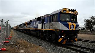 Two Aurizon Services on a cold damp wintry dayGWAs Streamliner CLF amp CMs on 1120S amp 5XM1 270624 [upl. by Aicilaf430]