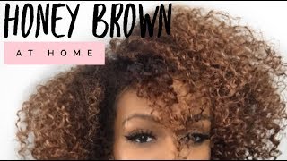 HOW I DYE MY NATURAL HAIR HONEY BROWN [upl. by Aihpled]