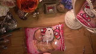 ASMR Eating Hello Kitty rice crackers amp peanut MampMs [upl. by Nawrocki]