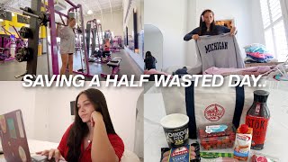 SAVING A HALF WASTED DAY VLOG working out grocery shopping deep cleaning [upl. by Mandel]