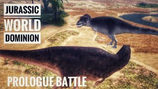 Jurassic World Dominion Prologue Battle Giganotosaurus VS Tyrannosaurus Dinosaur world Mobile Roblox [upl. by Eelessej152]