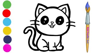 Cat drawing for kidsDrawingEasy drawing [upl. by Orlene]