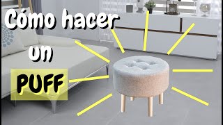 Cómo Hacer un PUFF REDONDO de Madera  DIY  TABURETE Acolchado Tutorial [upl. by Anilatak817]