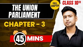 THE UNION PARLIAMENT in 45 Mins  Complete Chapter MindMap  Class 10 ICSE SST [upl. by Aiken]