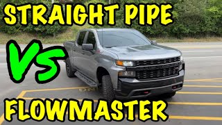 Chevy Silverado 53L V8 Flowmaster vs Straight Pipe [upl. by Ingrim]