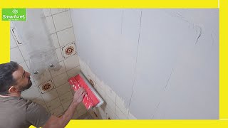 💥🚽 The RENOVATION your bathroom NEEDS How to apply microcement over tiles 💪🔨 [upl. by Coulter]