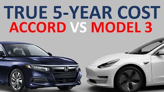 Tesla Model 3 vs Honda Accord Hybrid 5Year Cost Is the Accord Hybrid Really Less Expensive [upl. by Job]