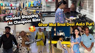 Ghar me banai desi aalo puri shopping at cheapest rate  VLOG [upl. by Solon]