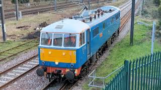 Rare appearance of a Class 86 AL6 on the ECML  the Whitby Flyer charter Weds 20th March 2024 [upl. by Ofelia]