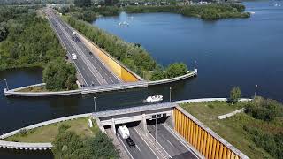 AQUEDUCT VELUWEMEER  Netherlands MOST FAMOUS water bridge [upl. by Genna]