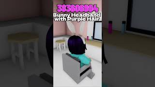 Brookhaven Bunny Headband with Purple Hair ID Code  OUTFIT 2024 Roblox Ids  brookhavenidcodes [upl. by Delle]