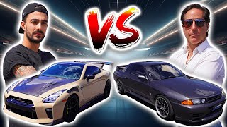 Piloto profesional en auto viejo VS YOUTUBER EN AUTO NUEVO GTR R32 VS GTR R35 [upl. by Duff267]