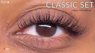 Full Classic Eyelash Extension Tutorial  BEST Techniques for Beginners  VERY DETAILED [upl. by Naened]