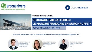 Webinaire  Le stockage par batteries  le marché français en surchauffe [upl. by Harold]