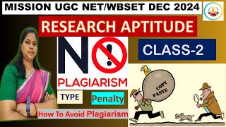 UGC NETWBSET Research Aptitude  Concept of Plagiarism Type amp Avoid Plagiarism December2024 [upl. by Ynetruoc56]