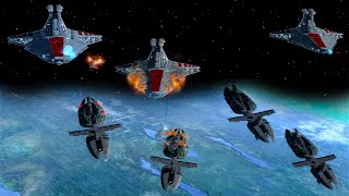 3 Venators vs 4 Munificentclass star frigate  Star Wars EAW Fall of the Republic [upl. by Fadas]