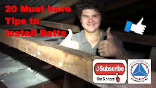 Installing insulation batts DIY or get a professional contractor to install your insulation [upl. by Roshelle]