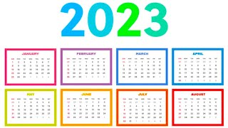 Calendario 2023 para imprimir [upl. by Assedo]