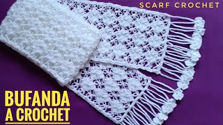 Hermosa Bufanda Tejida a Crochet Paso a PasoHow to Crochet Scarf for WomanChalina a Ganchillo [upl. by Carmelle]