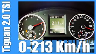 VW Tiguan 20 TSI 0213 kmh Launch Control DSG FAST Acceleration Test Autobahn [upl. by Leandra]