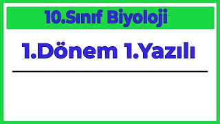 10Sınıf Biyoloji 1Dönem 1Yazılı Yeni Sisteme Göre2024 [upl. by Ysirhc]