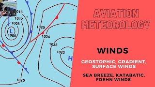 CPLATPL Aviation Meteorology  WINDS  Isobars  Geostrophic  Gradient  Foehn winds  Sea breeze [upl. by Ynej519]