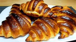 كرواصون كيما لي يتباع في المخابز مورق و ناجح 100 Croissants feuilletés et réussis [upl. by Aveneg]