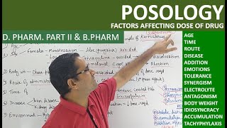 POSOLOGY Factors Affecting Dose [upl. by Serilda]