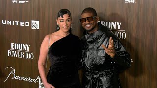 Jennifer Goicoechea and Usher quot2024 EBONY Power 100 Galaquot Green Carpet [upl. by Blaine]