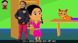 Myau Myau Biralo  म्याउ म्याउ बिरालो   Nepali rhyme from 2 years old Prapti [upl. by Tremann]