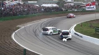 Frode Holte VS Ludvig Hunsbedt  ERC Rallycross Maasmechelen 2011 [upl. by Ferrel]